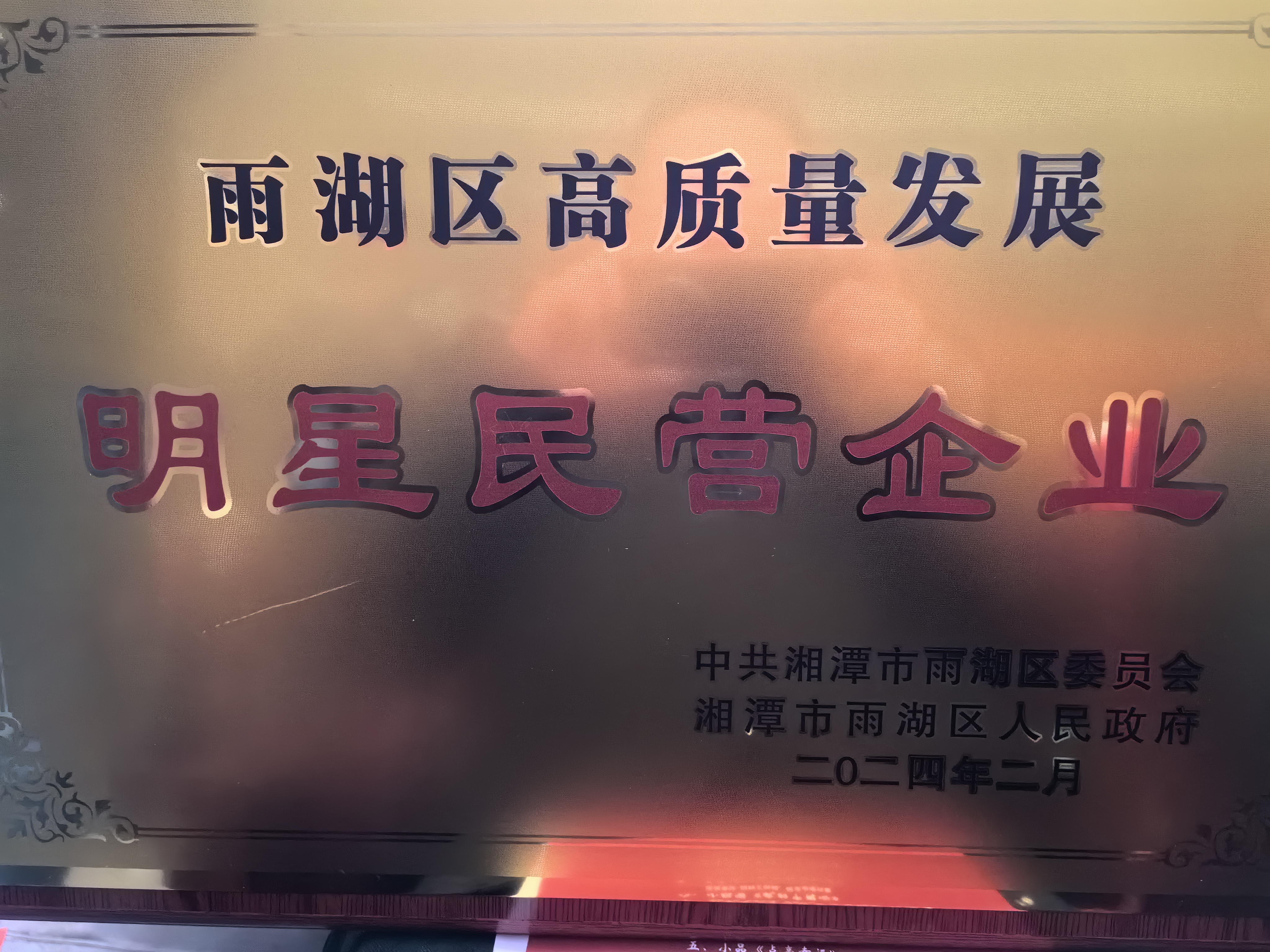 MK官方网站_MK（中国）股份有限公司荣获“雨湖区高质量发展明星民营企业”称号